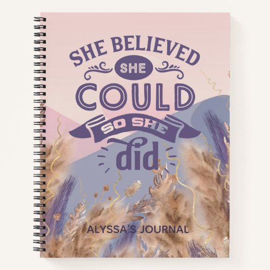 Carnet Inspirationnelle Elle Croyait Qu'Elle Pourrait Cit (Devant)