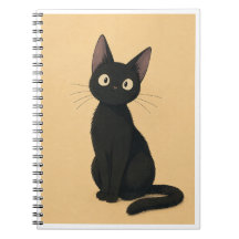 Carnet inspiré d'un chat noir fantaisiste