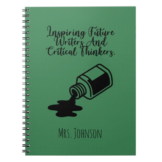 Carnet Inspiring Future Writers Critical Thinkers Teacher (Devant)