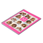 Carnet Instagram rose chaud Collage photo Monogramme pers (Côté gauche)