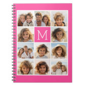 Carnet Instagram rose chaud Collage photo Monogramme pers (Devant)