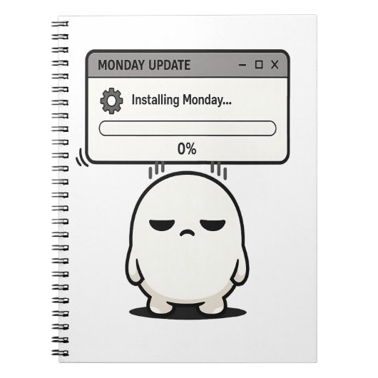 Carnet Installation de lundi 0% de mise à jour - Drôle et (Devant)