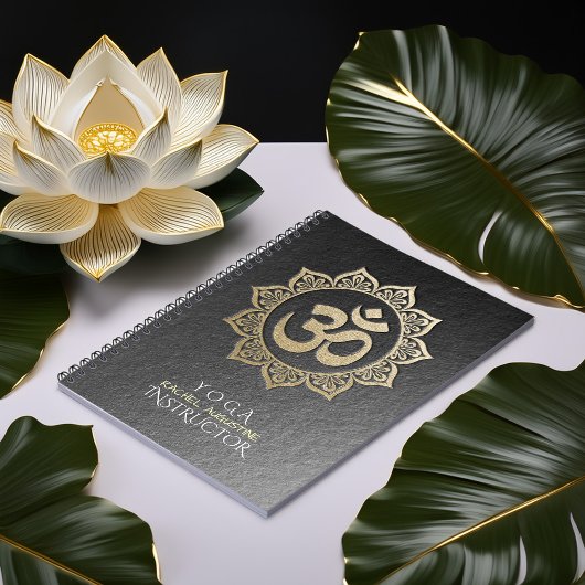 Carnet Instructeur de méditation YOGA Black & Gold OM Man