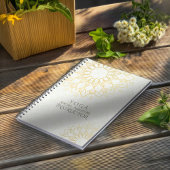 Carnet Instructeur de méditation Yoga Gold Mandala Fleurs
