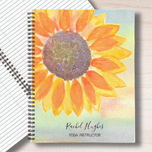 Carnet Instructeur de Yoga de tournesol Personnaliser le
