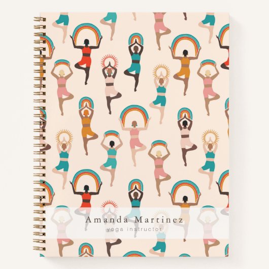 Carnet Instructrice de yoga Femmes Yoga Pose Tan clair (Devant)