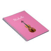 Carnet Instrument de musique violon fille rose (Côté Droit)