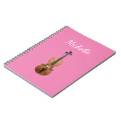 Carnet Instrument de musique violon fille rose (Côté gauche)