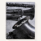 Carnet Instruments de musique gris argenté (Devant)