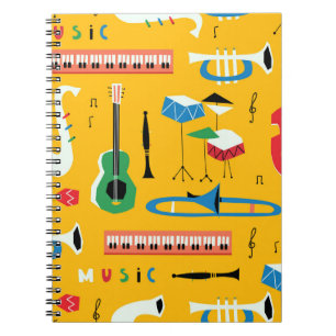 Carnet Instruments de musique : Jaune du milieu du siècle