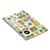 Carnet Instruments de musique motif sans faille. Reggae (Côté Droit)
