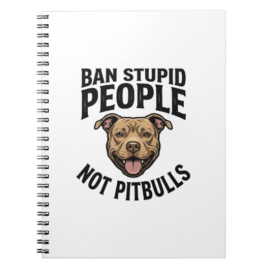 Carnet Interdire les gens stupides pas les Pitbulls Vinta (Devant)