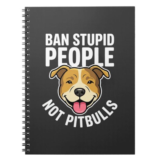 Carnet Interdire les gens stupides pas Pitbulls Chien (Devant)
