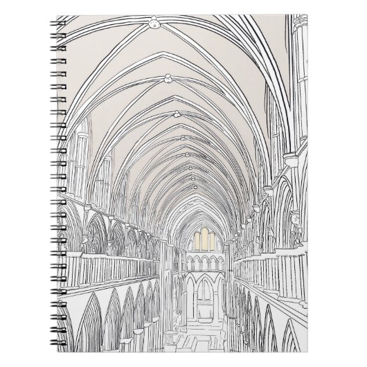 Carnet Intérieur de la cathédrale de Salisbury | Plan lig (Devant)