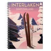 Carnet Interlaken Suisse poster voyage ski. (Devant)