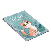 Carnet International Cat Day Cute Whimsical Cat Art (Côté Droit)