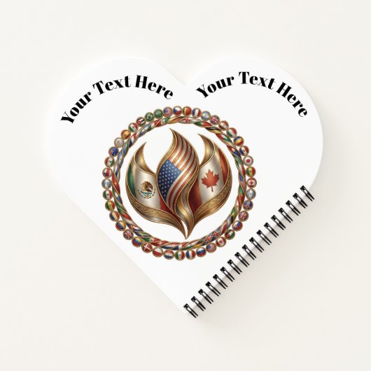 Carnet International Unity Flame with World Flags Emblem (Dos)