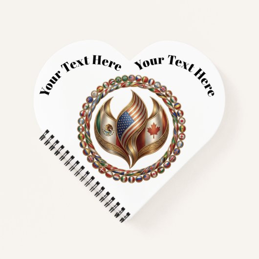 Carnet International Unity Flame with World Flags Emblem  (Devant)