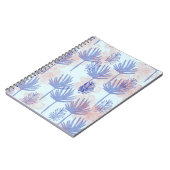 Carnet Into the blue. Dessin avec feuilles en bleu (Côté gauche)