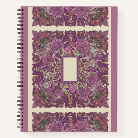 Carnet Intricate Amethyst Floral Mandala Notebook (Devant)