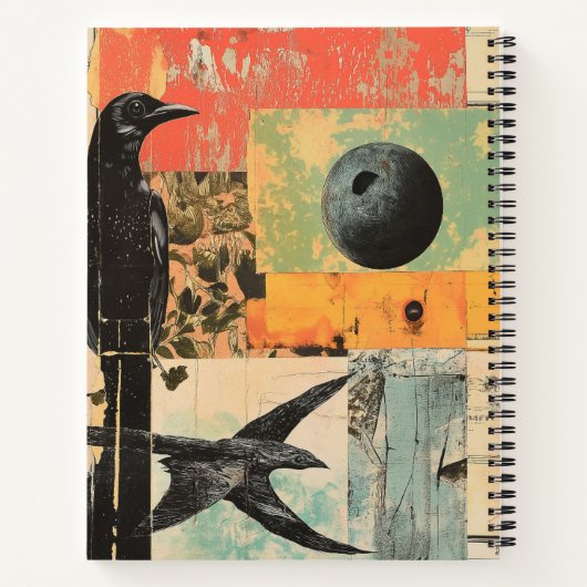 Carnet Intriguant collage d'art avec Black Crow (Dos)