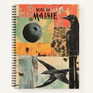 Carnet Intriguant collage d'art avec Black Crow
