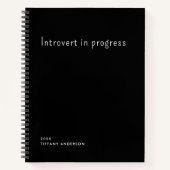 Carnet Introvert in progress Funny Introverts Gifts (Devant)