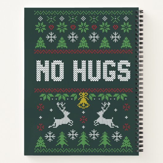 Carnet Introvert No Hugs Funny Ugly Sweat de Noël (Dos)