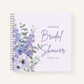 Carnet Invité Chic de Fête des mariées de script de fleur (Devant)