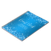 Carnet Invité d'anniversaire 40 ans Glittery Azure Ombre (Côté gauche)