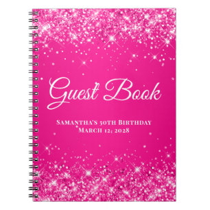 Carnet Invité de fête d'anniversaire ombré rose chaud pai