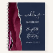 Carnet Invité de mariage Bourguignon Agate Navy Blue (Devant)