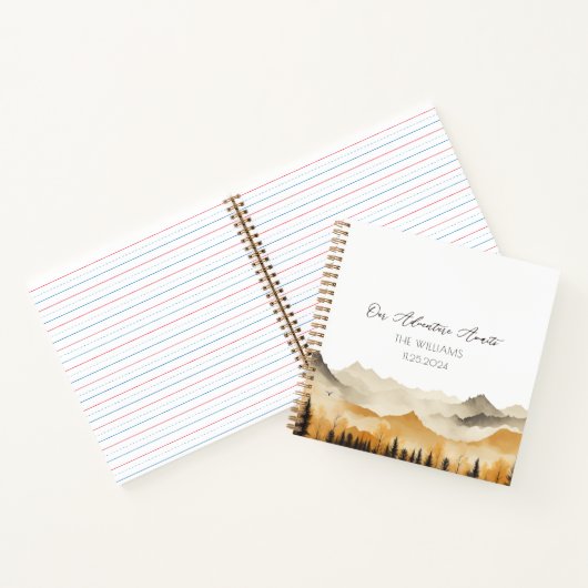 Carnet Invité du Mariage d'aquarelle Neutral Boho Mountai (Intérieur)