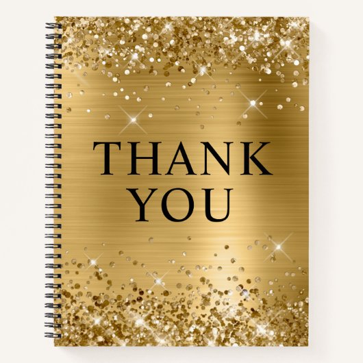 Carnet Invité du Merci Glittery Gold (Devant)