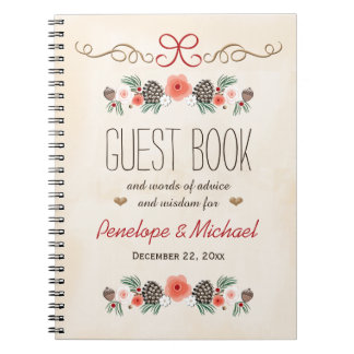 Carnet Invité givré Boook de mariage de Noël de cône de
