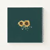 Carnet Invité Mariage de tournesol floral (Dos)