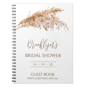 Carnet Invité minimaliste Boho Pampas Grass Fête des mari