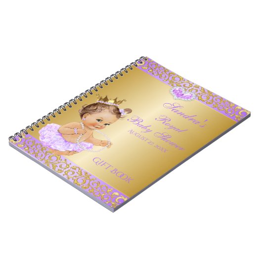 Carnet Invitée de princesse Lilac Lavender Gold Gift (Côté gauche)
