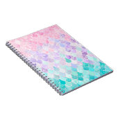 Carnet Iridescent en pastel de sirène mignonne, rose, (Côté Droit)
