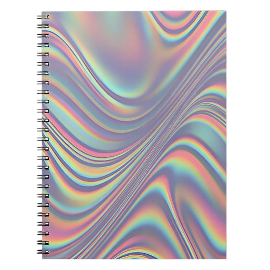 Carnet Iridescent Holographic Swirl Texture (Devant)