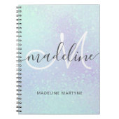 Carnet Iridescente Faux Parties scintillant holographique (Devant)