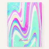 Carnet Iridescente Holographique Liquide Swirl (Devant)