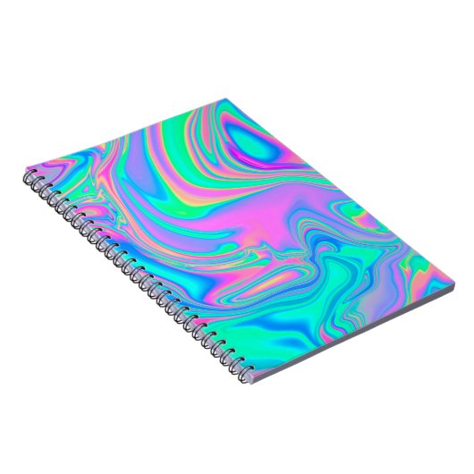 Carnet Iridescente marbrée texture holographique en dynam (Côté Droit)