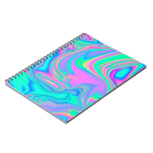 Carnet Iridescente marbrée texture holographique en dynam (Côté gauche)