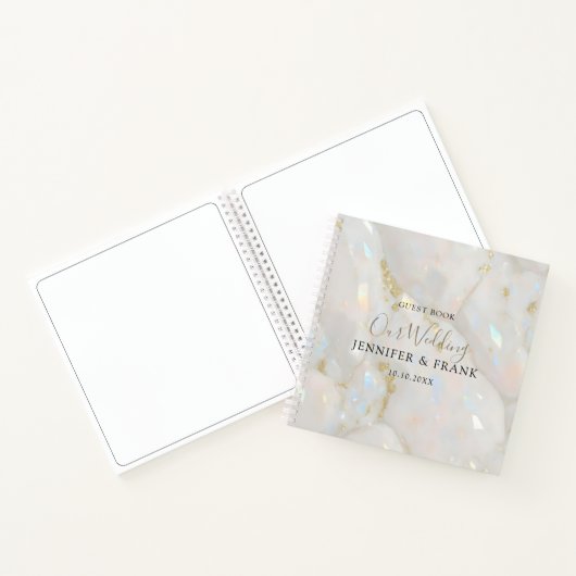 Carnet Iridescente Opal Gemstone Crystal Élégant (Intérieur)