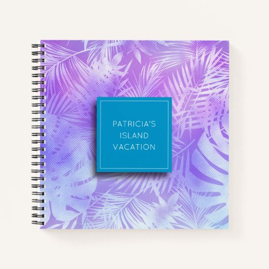Carnet Iridescente personnalisée Pastel Palm (Devant)