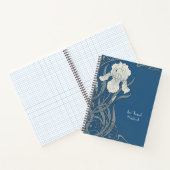 Carnet Iris Art Nouveau Bleu et Blanc (Intérieur)