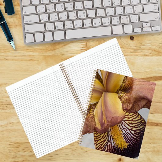 Carnet Iris barbu floral jaune et violet