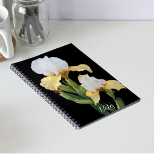 Carnet Iris blancs et jaunes Floral