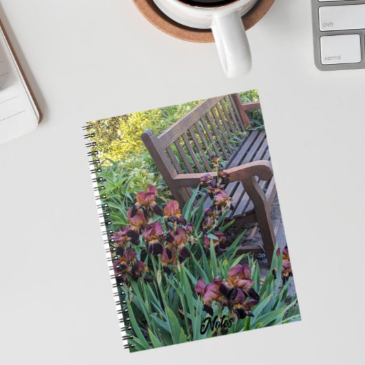 Carnet Iris Blooms et Garden Park Bench Floral